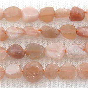 peach SunStone chip beads, approx 6-10mm