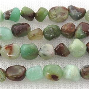 green Australian Chrysoprase chip beads, approx 6-10mm