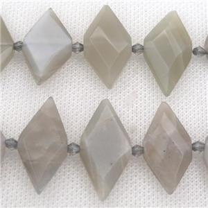 gray MoonStone rhombic beads, approx 13-28mm