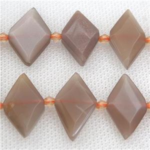 MoonStone rhombic beads, approx 13-28mm