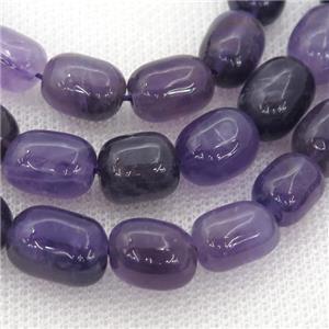 purple Amethyst beads, freeform, approx 8-12mm