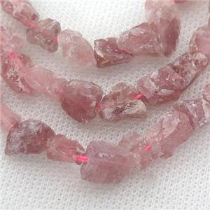 Strawberry Quartz chip beads, approx 6-12mm