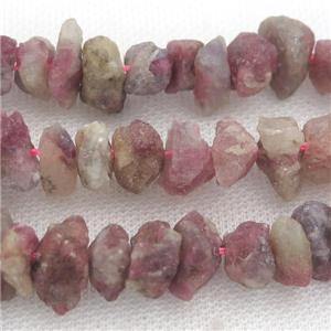 pink Tourmaline nugget beads, freeform, approx 8-15mm