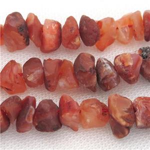 red Carnelian Agate chip beads, freeform, approx 8-15mm