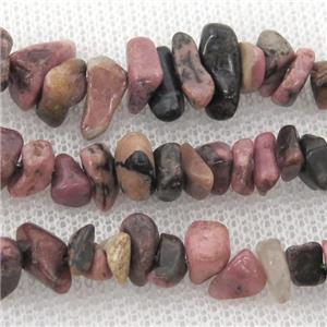 Rhodonite chip beads, approx 5-8mm