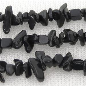Obsidian chip beads, approx 5-8mm