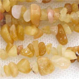 yellow Aventurine chip beads, approx 5-8mm