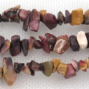 Mookaite chip beads, approx 5-8mm