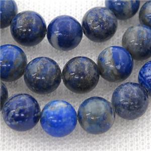 round Lapis beads, blue treated, approx 8mm dia