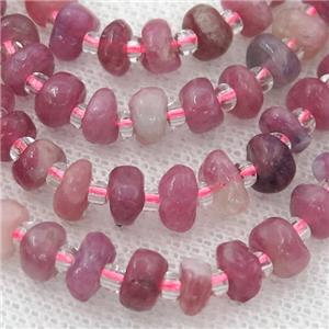 pink Tourmaline rondelle beads, approx 4-8mm