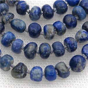 blue Lapis rondelle beads, approx 4-8mm