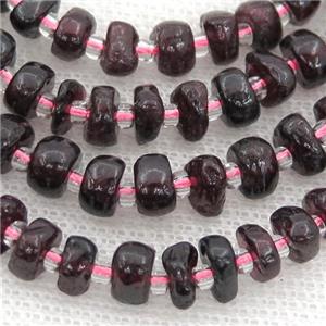 Garnet rondelle beads, approx 4-8mm