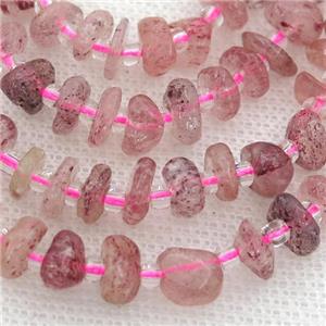 Strawberry Quartz rondelle beads, approx 4-8mm