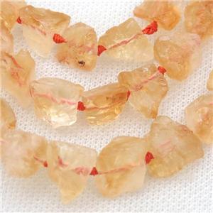 rough Citrine Beads, freeform, approx 7-14mm