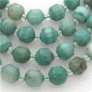 green Grass Agate bullet beads, approx 9-10mm