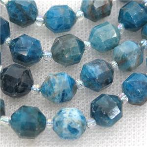 blue Apatite bullet beads, approx 9-10mm