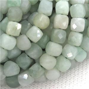 Burman Chrysoprase Beads, faceted cube, approx 4mm