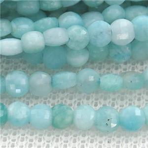 Amazonite Beads, faceted coin, approx 4mm dia