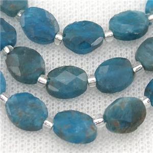 blue Apatite Beads, faceted oval, approx 8x10mm