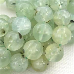 Prehnite Beads, round, green, approx 10mm dia