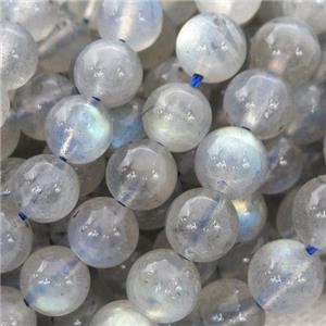gray Labradorite Beads, round, approx 4mm dia