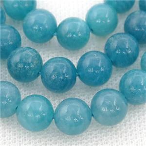 round Amazonite Beads, blue treated, approx 10mm dia