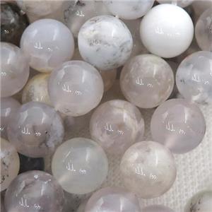 white gray Moss Opal Beads, round, approx 6mm dia