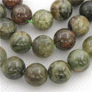 green Garnet Beads, round, approx 12mm dia
