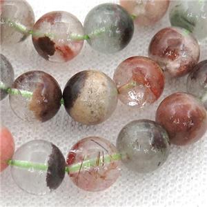 Chlorite Quartz Beads Red Green Smooth Round, approx 10mm dia