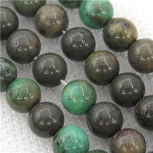 green Grass Agate Beads, round, B-grade, approx 6mm dia