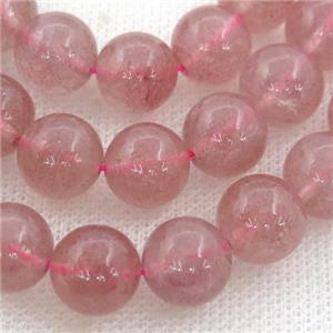 pink Strawberry Quartz Beads, round, approx 6mm dia