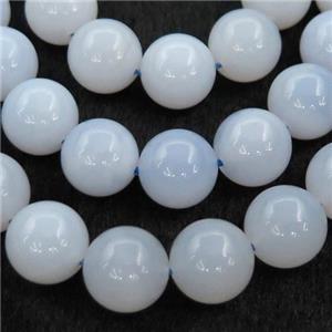 blue Chalcedony Beads, round, B-grade, approx 10mm dia