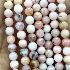 pink Opal Beads, round, B-grade, approx 6mm dia