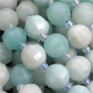 blue Amazonite lantern beads, approx 8mm dia