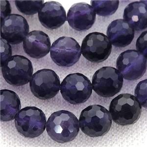 deep purple Amethyst Beads, faceted round, approx 6mm dia