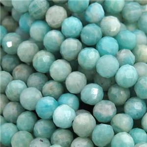 green Amazonite Beads, faceted round, approx 5mm dia