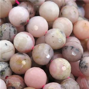 pink Opal Beads, faceted round, approx 8mm dia