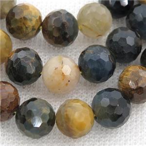 Tiger Quartz Beads, faceted round, approx 9mm dia