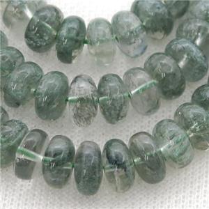 Green Quartz rondelle beads, approx 4x8mm