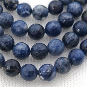 blue Sodalite Beads, faceted round, approx 18mm dia