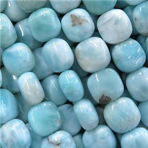 blue Larimar Beads, square, approx 8.5mm