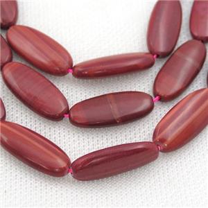 red Brazilian Rhodonite Beads, horse-eye, approx 10x24mm