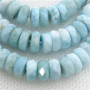 Natural Larimar Heishi Beads Blue AAA-Grade Faceted, approx 7.5mm