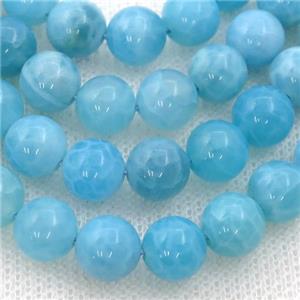 Textured Blue Chalcedony Beads, round, approx 8mm dia