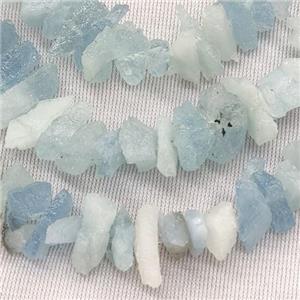 blue Aquamarine chip beads, approx 8-15mm