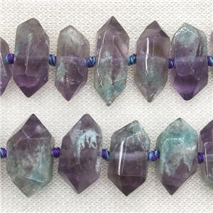 Amethyst bullet beads, approx 10-25mm