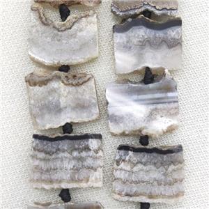 Agate druzy slab beads, approx 18-28mm