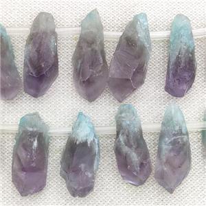 Amethyst freeform beads, topdrilled, approx 8-32mm