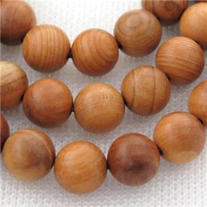 natural Wood Beads, brown, round, approx 10mm dia