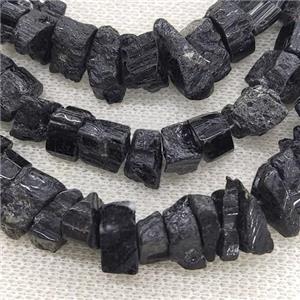 black Tourmaline beads, freeform, approx 8-12mm